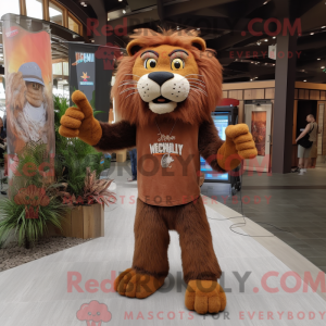 Mascot character of a Brown...