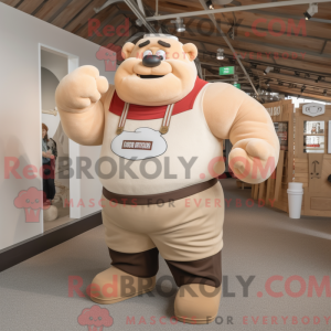 Mascot character of a Beige...