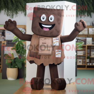 Maskot karakter av en brun...