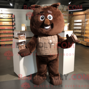 Maskot karakter av en brun...