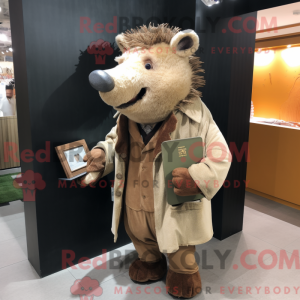 Mascot character of a Beige...
