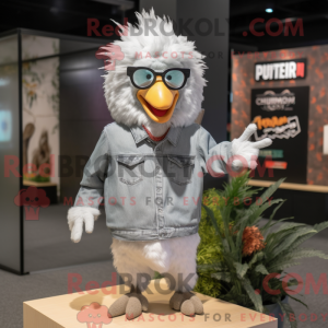 Maskot karakter av en grå...
