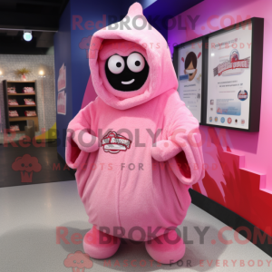 Maskotkarakter af en Pink...