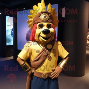Gold Chief maskot kostume...