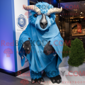 Maskot-karakter av en blå...