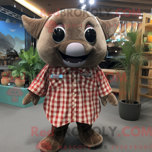 Mascot character of a Brown...