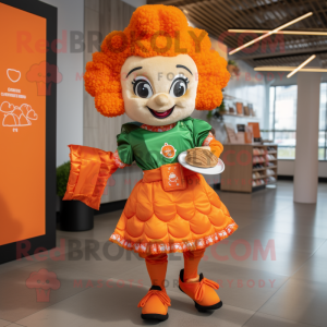 Orange irsk danser maskot...