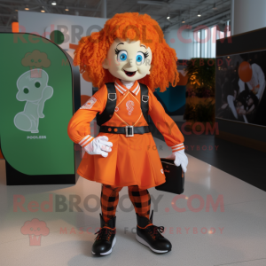 Orange irsk danser maskot...