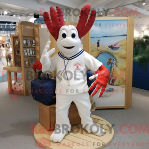 Maskot postava bílého humra...