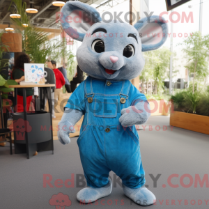Maskot karaktär av en blå...
