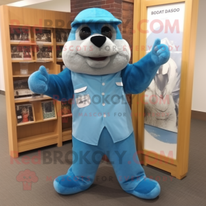 Sky Blue Otter mascotte...