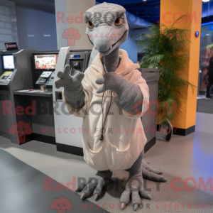 Maskot karakter af en grå...
