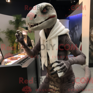 Maskot karakter af en grå...