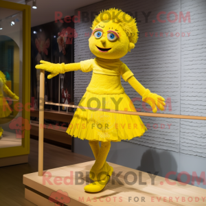 Mascottefiguur van een gele...