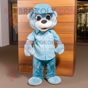 Sky Blue Otter maskot...