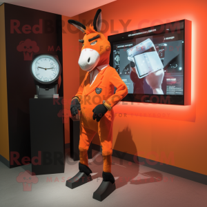 Orange Donkey maskot kostym...