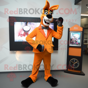 Orange Donkey maskot kostym...