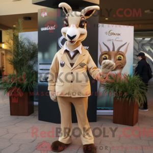 Mascot character of a Beige...