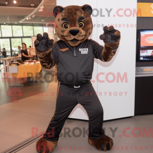 Mascot character of a Brown...