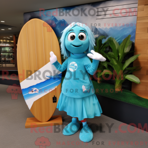 Mascot character of a Cyan...