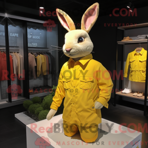 Mascottefiguur van een geel...