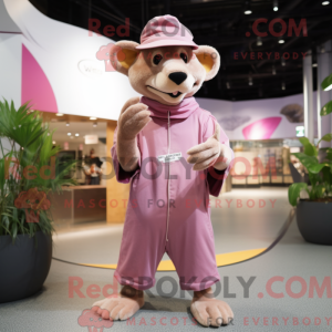 Mascot character of a Pink...