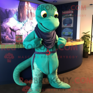 Mascot character of a Cyan...