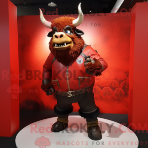 Mascottefiguur van een rode...