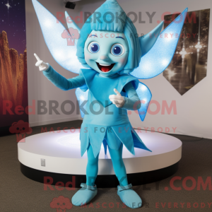 Mascot character of a Cyan...