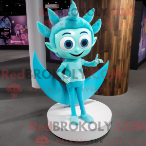 Mascot character of a Cyan...