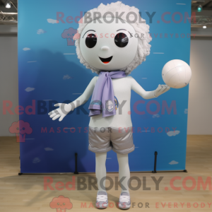 Maskot karakter af en sølv...