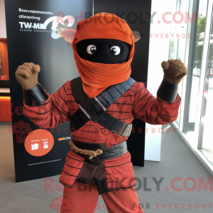 Fantasia de mascote de um Ninja Rust com colete e cintos - Mascotes ninjas - REBROKO_393325 - RedBrokoly.com