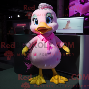 Maskottchenfigur eines Pink...