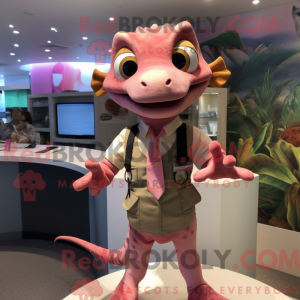 Maskottchen eines rosa...
