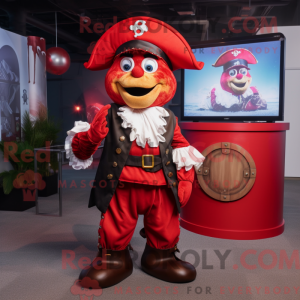 Mascottefiguur van een rode...