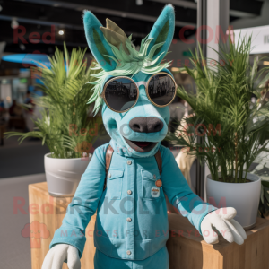 Turquoise Donkey mascotte...