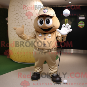 Mascot character of a Tan...