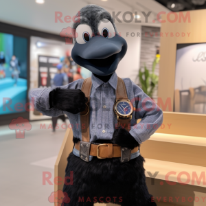 Maskot karakter av en svart...