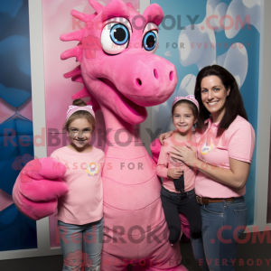 Mascot character of a Pink...