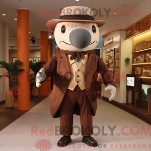 Mascot character of a Brown...