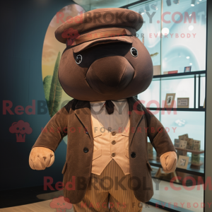Mascot character of a Brown...