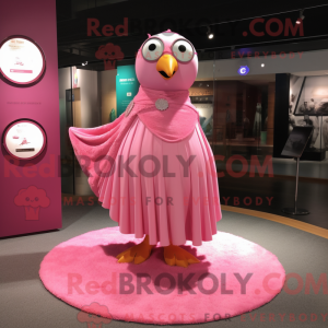 Mascottefiguur van een roze...