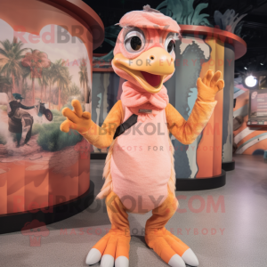 Peach Velociraptor maskot...