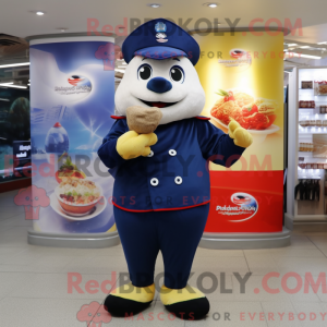 Mascot character of a Navy...