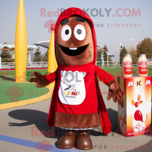 Mascot character of a Brown...