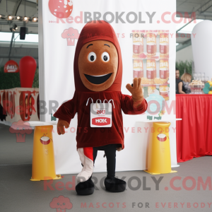 Maskot postava hnědé láhve...