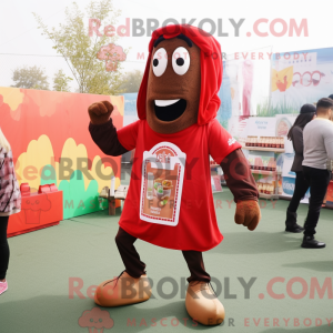 Maskot karakter af en brun...