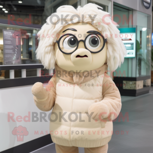 Beige Ice maskot kostume...