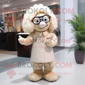 Beige Ice maskot kostume...