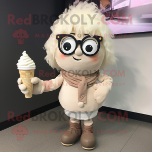 Beige Ice mascotte kostuum...